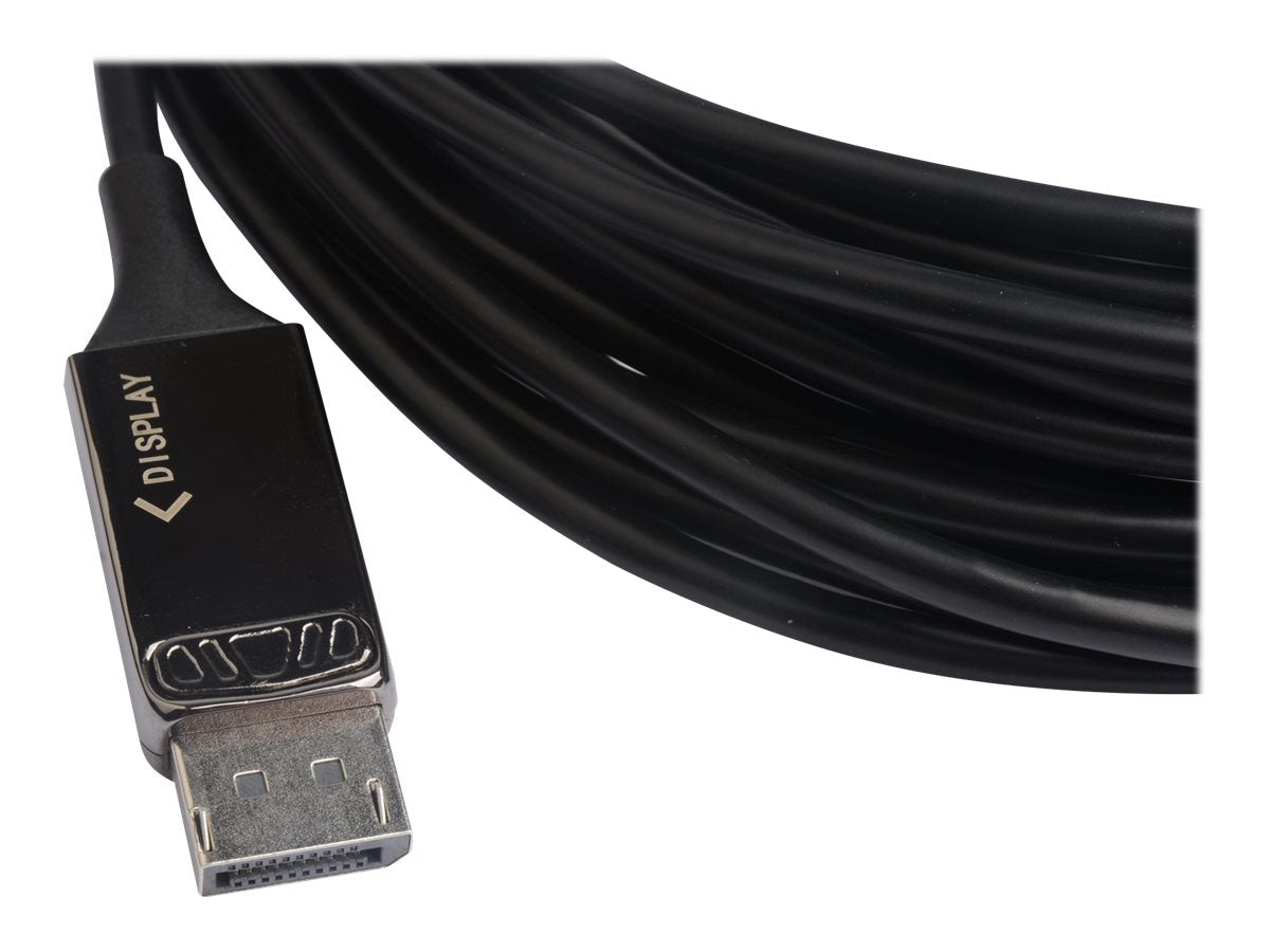 TECHLY DisplayPort AOC Anschlusskabel 8K Glasfaser DisplayPort Kabel 10m schwarz Unempfindlich gegenueber elektromagn.Stoerungen
