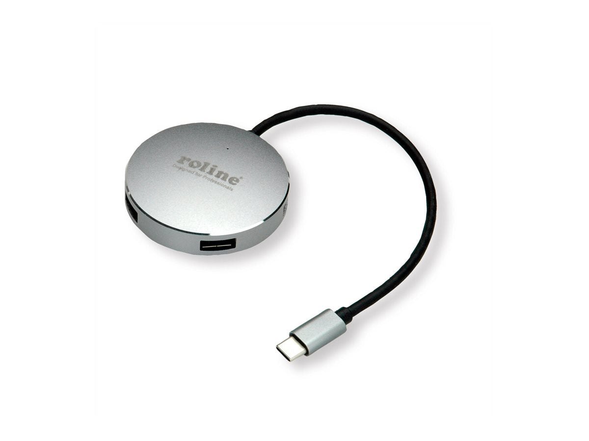 ROLINE USB 3.2 Gen 1 Hub rund 4fach Typ C Anschlusskabel Detailansicht