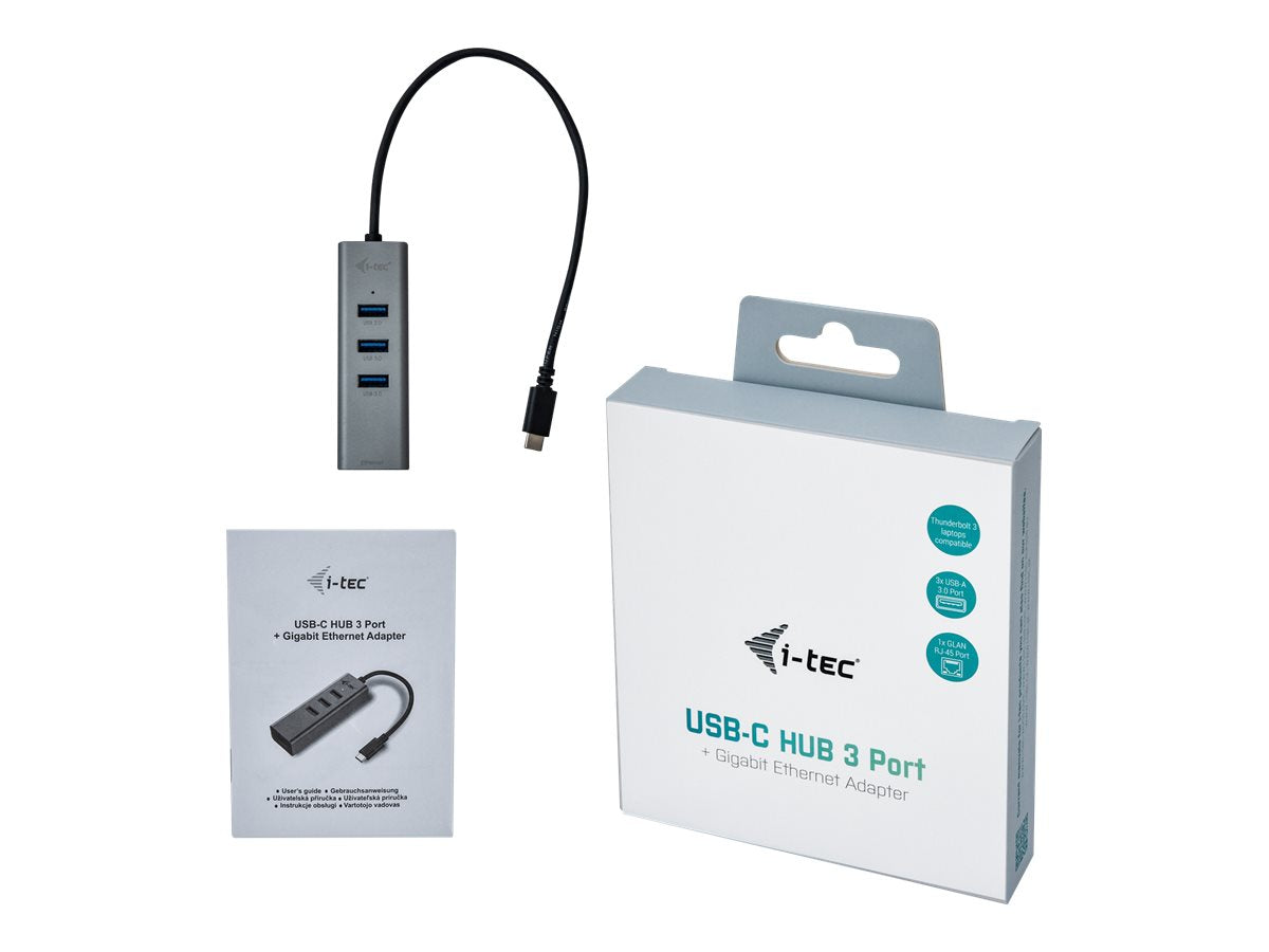I-TEC USB-C Metal 3-Port HUB Rückansicht