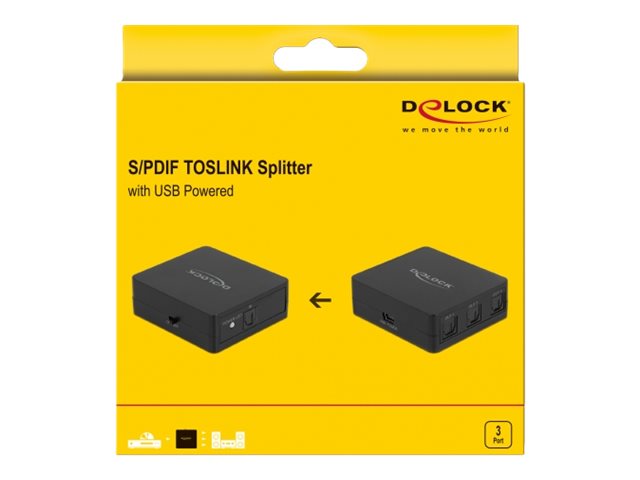 DELOCK S/PDIF TOSLINK Splitter 1 In 3 Out - Anschlussdetails