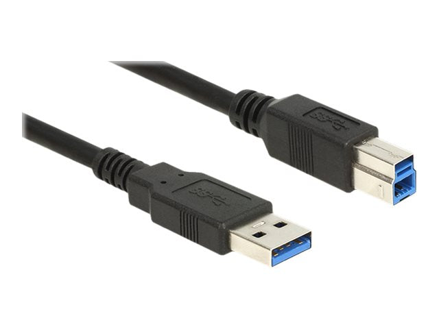 DELOCK Kabel USB 3.0 Typ-A Stecker > USB 3.0 Typ-B Stecker 5,0 m schwarz - Vorderansicht