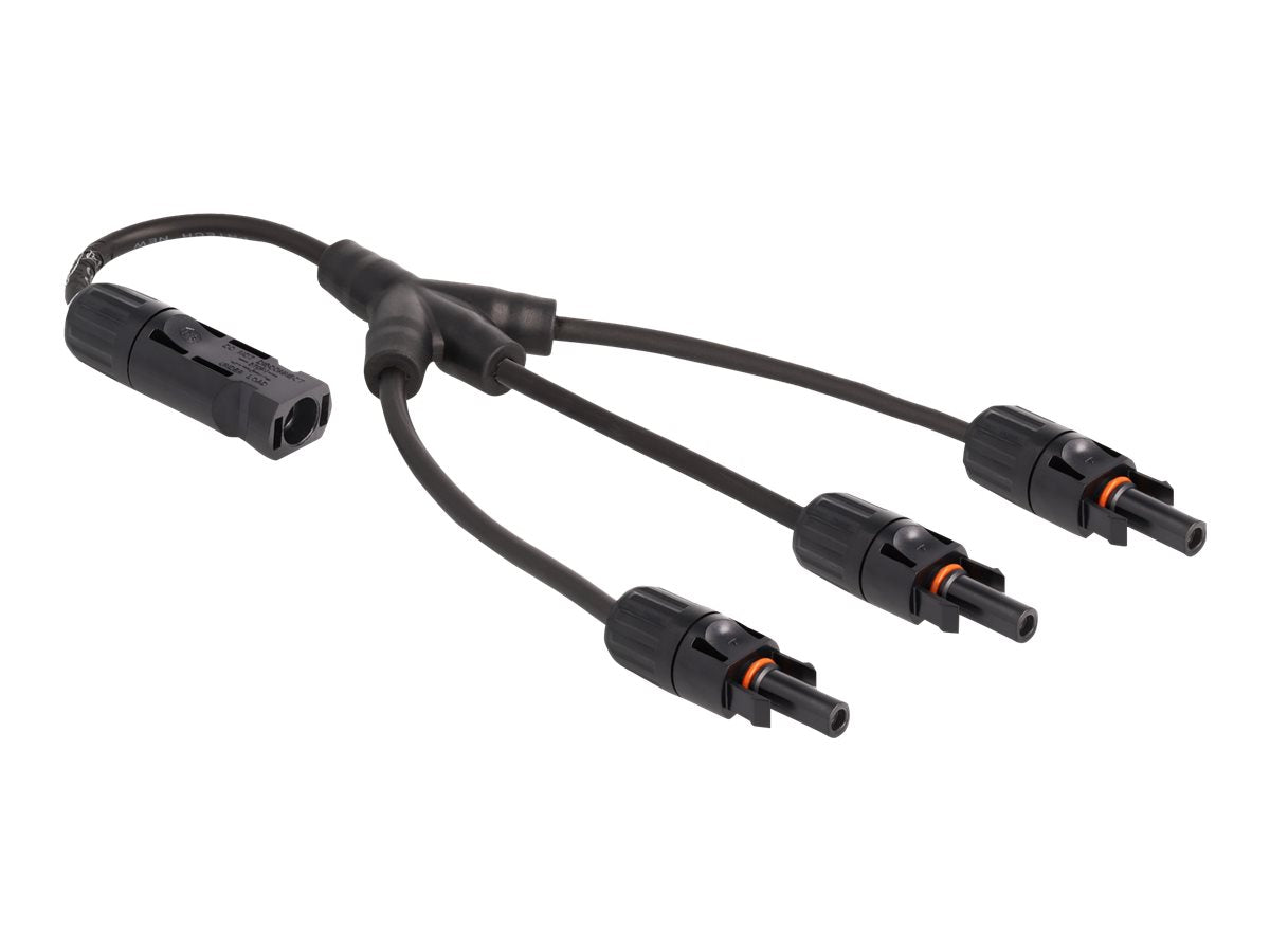 DELOCK DL4 Solar Splitter Kabel 1 x Stecker zu 3 x Buchse 35cm schwarz - Vorderansicht