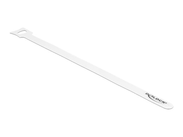 DELOCK Klett-Kabelbinder L 250 x B 12mm weiss Verpackung