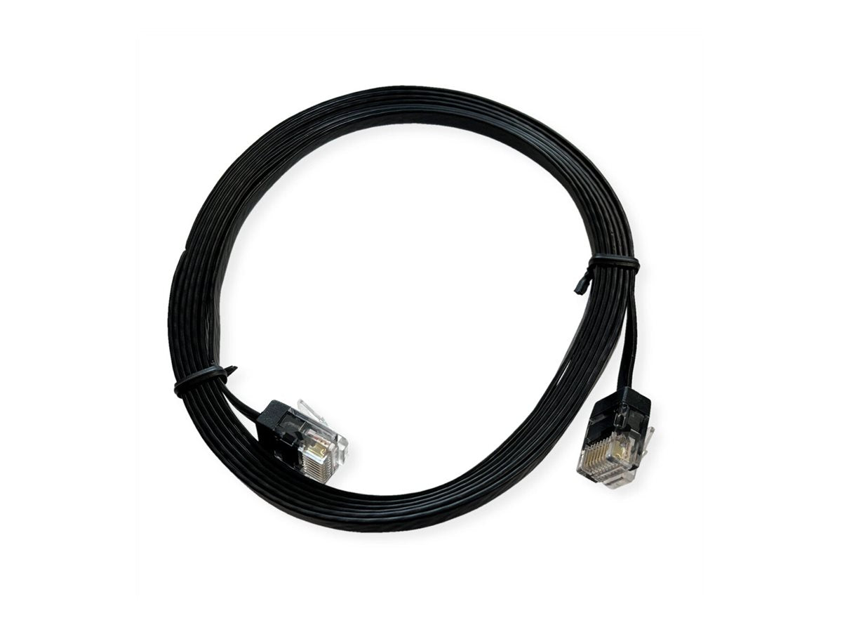 ROLINE UTP Patchkabel Kat.6A Class EA extra-flach schwarz 0,5m Anschlussansicht