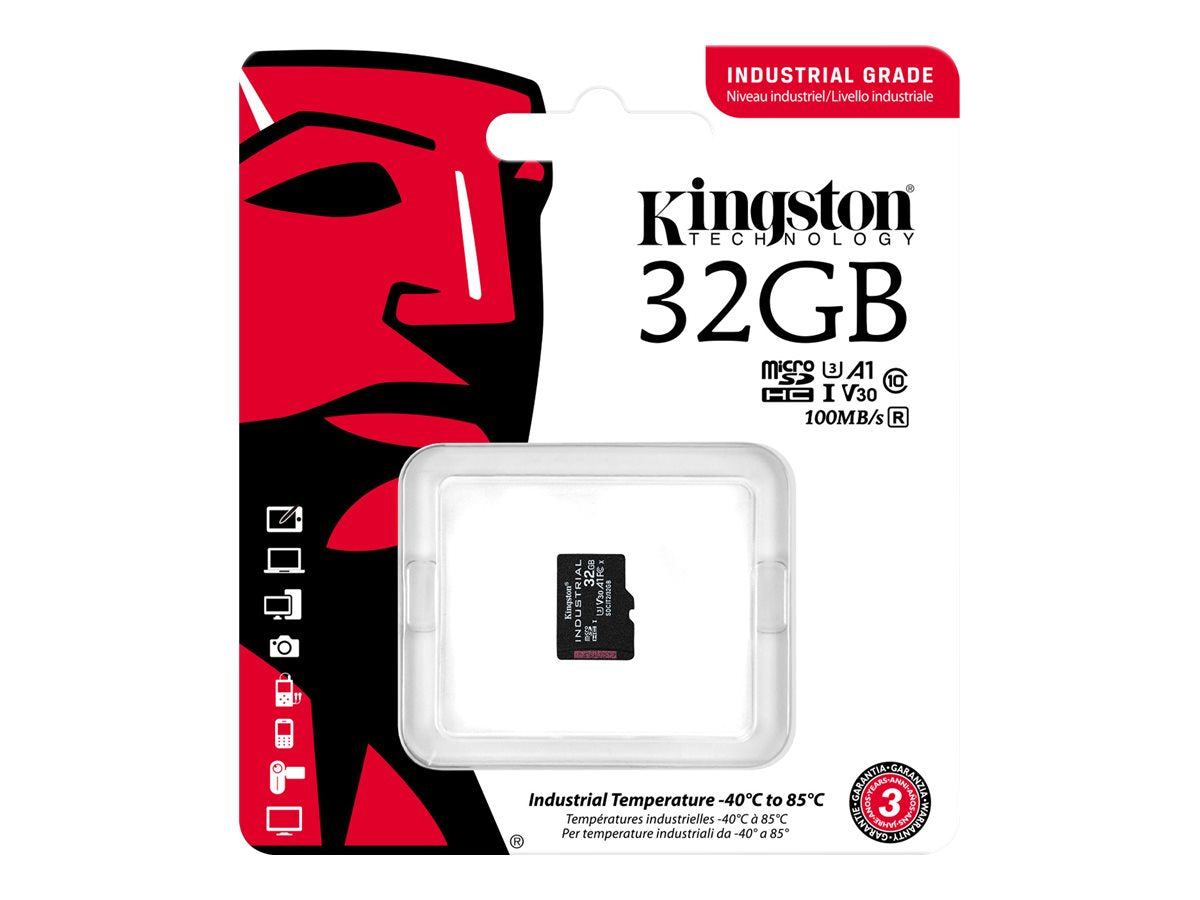 KINGSTON 32GB microSDHC Industrial C10 A1 pSLC Card Detailansicht