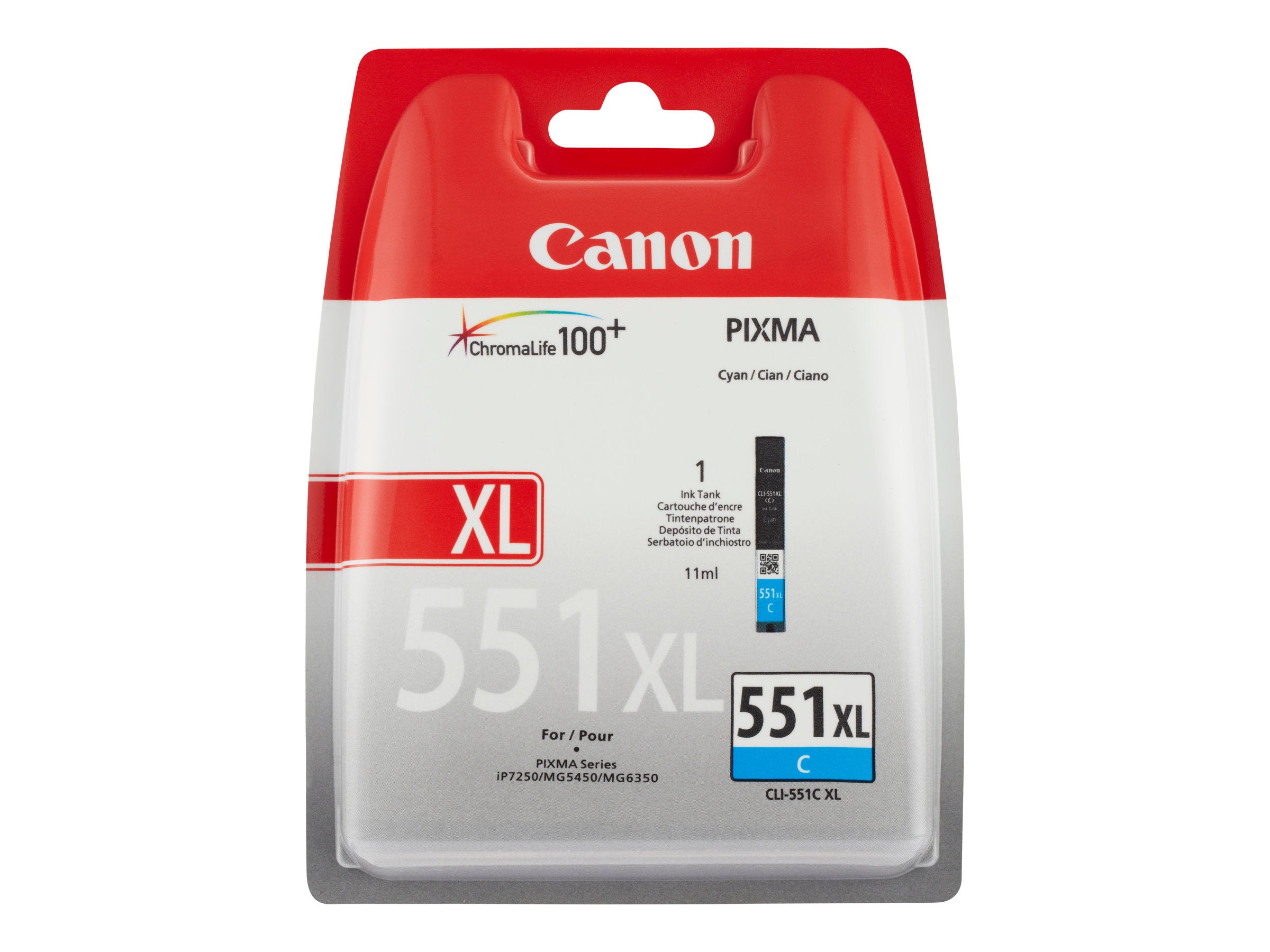 CANON CLI-551XLC Tintenbehälter cyan hochkapazität Vorderansicht