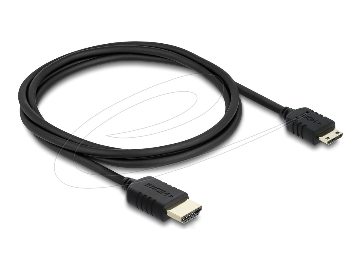 DELOCK Koaxiales High Speed HDMI Kabel HDMI Stecker zu Mini HDMI Stecker 8K 60 Hz 1m - Vorderansicht