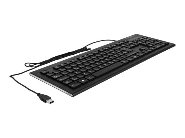 DELOCK USB Tastatur kabelgebunden 1,5 m schwarz Water-Drop - Vorderansicht