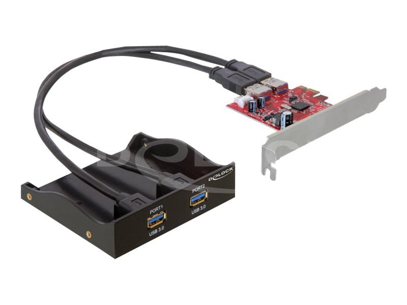 DELOCK Multipanel 3,5 2xUSB 3.0 schwarz - Vorderansicht