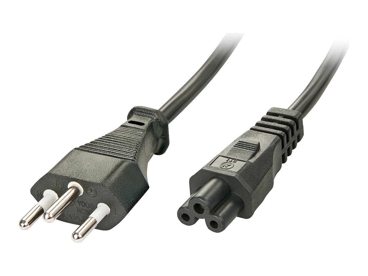 LINDY 2m CH an IEC C5 Netzkabel - Vorderansicht