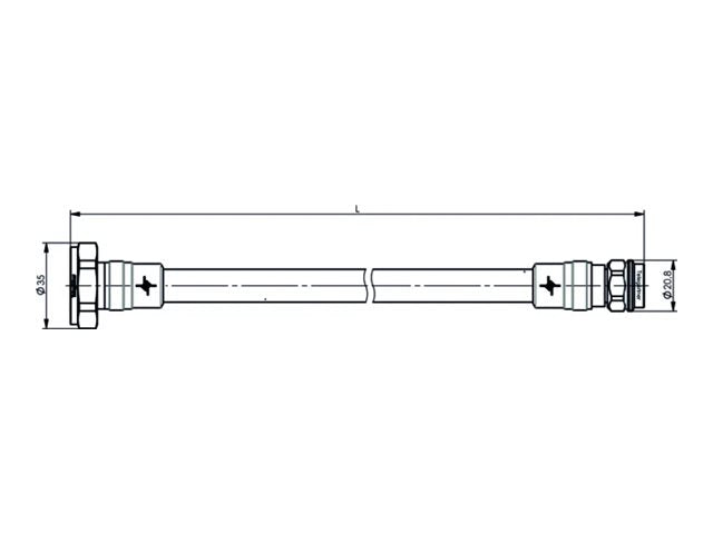 PUC TELEGÄRTNER 7-16 - N Jumper Kabel 1/2z IP68 L 3.0 m - Vorderansicht