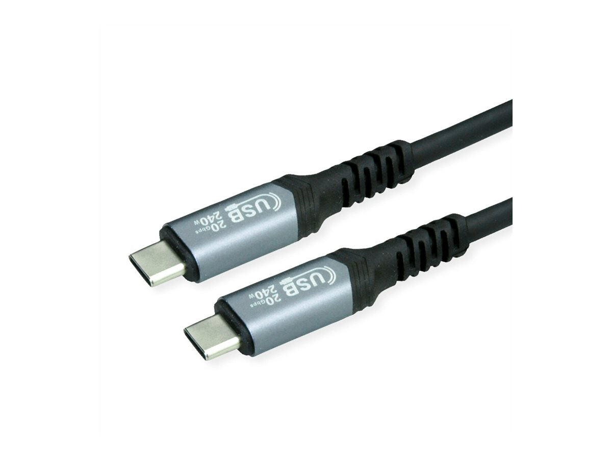 VALUE USB4 Gen2x2 Kabel C-C ST/ST 20Gbit/s 240W schwarz 2m Vorderansicht