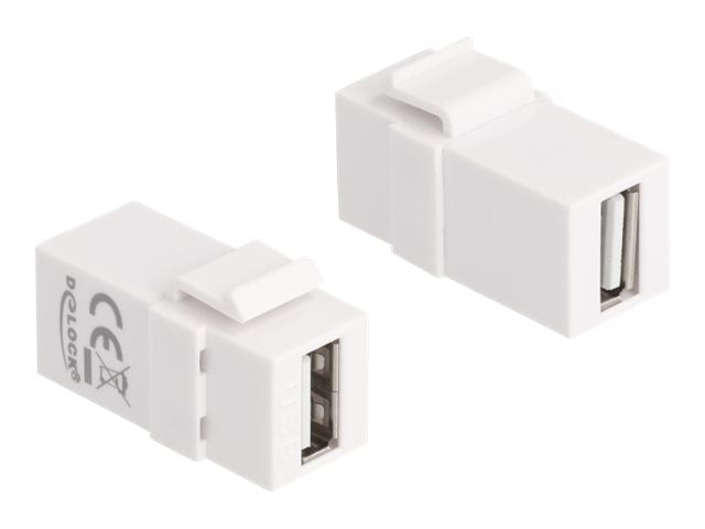 DELOCK Keystone Modul USB 2.0 A Buchse zu USB 2.0 A Buchse weiss
