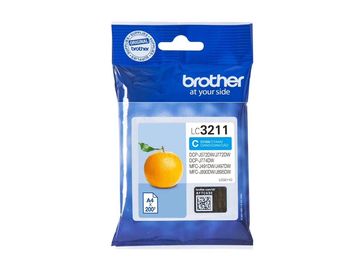 BROTHER LC3211C Tintenpatrone Vorderansicht