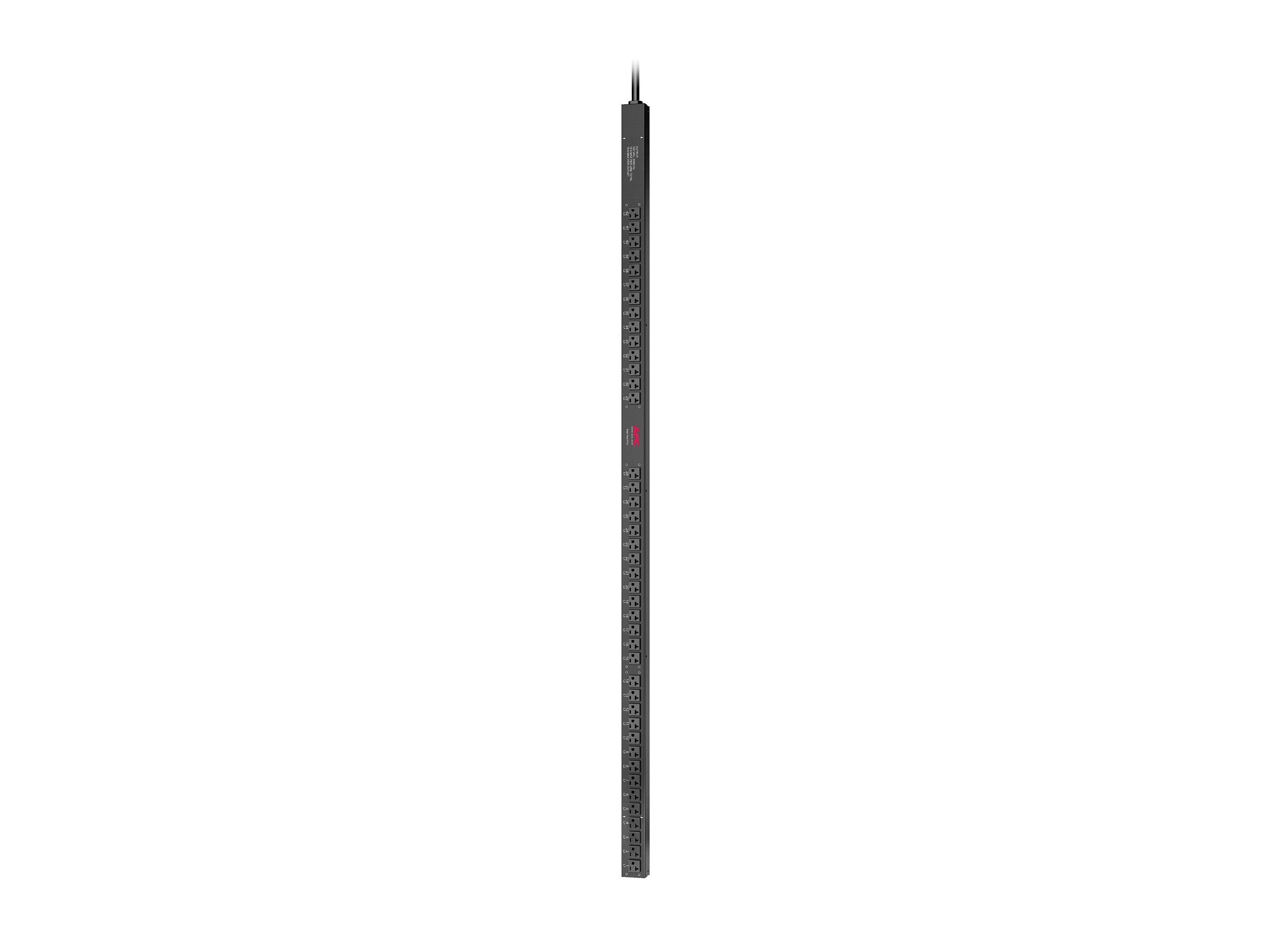 APC Basic Rack PDU Zero U Rack AC 120/208V input NEMA L21-20 output connectors 42 NEMA 5-20 0U 3m cord Black