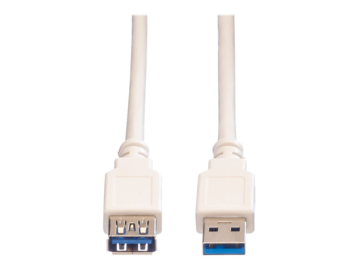 VALUE USB 3.2 Gen 1 Kabel Typ A-A ST/BU weiss 0,8m Vorderansicht