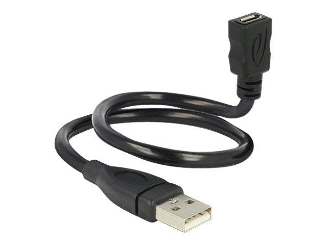 DELOCK Kabel USB 2.0 A Stecker > USB 2.0 micro B Buchse ShapeCable 35 cm - Vorderansicht