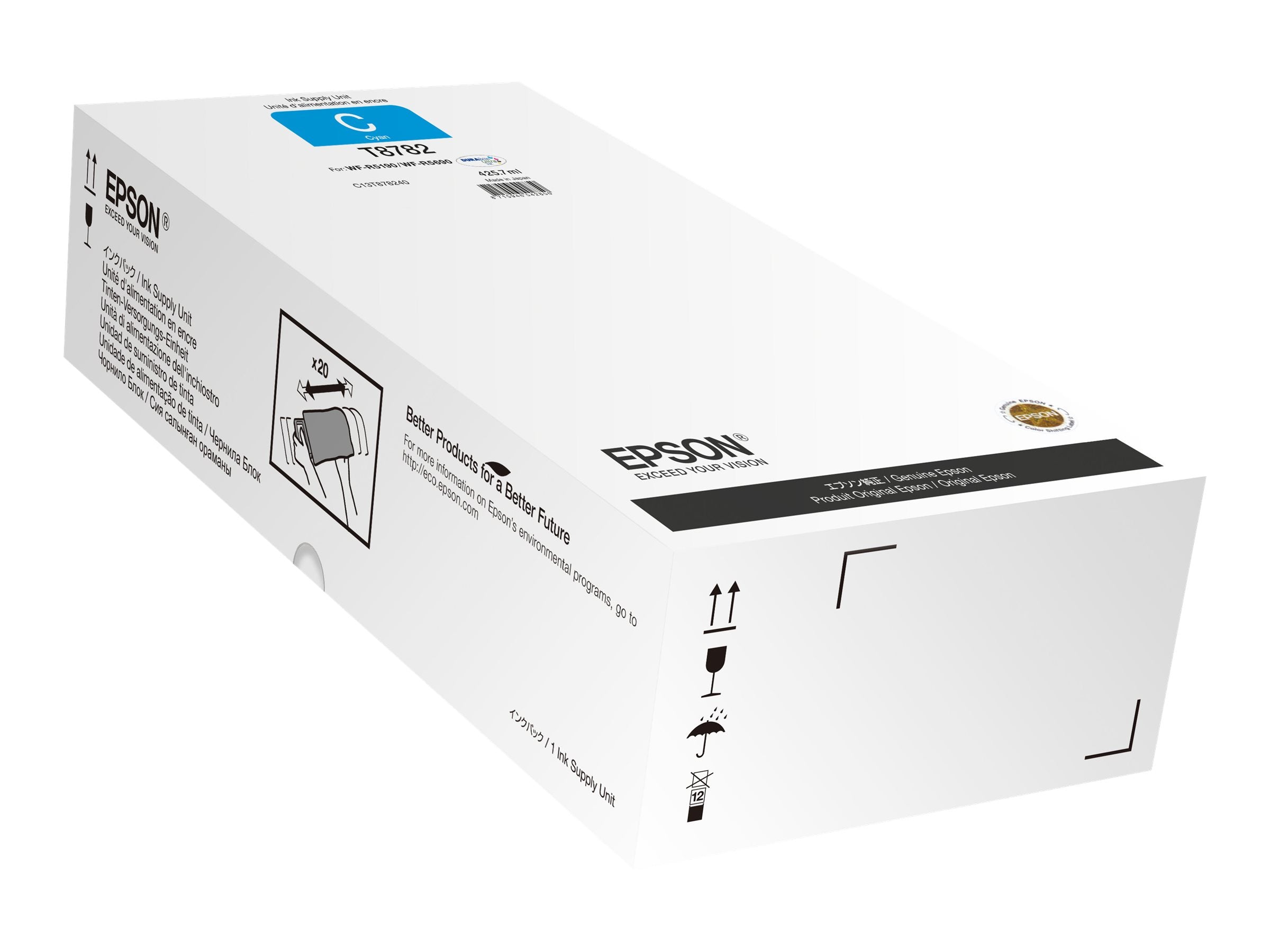 EPSON WorkForce Pro WF-R5xxx series Cyan XXL Ink Supply Unit Vorderansicht