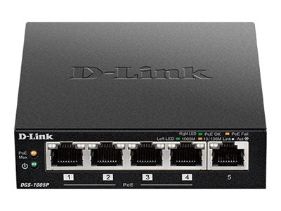 D-LINK DGS-1005P 5-Port Desktop Gigabit PoE+ Switch Anschlussmöglichkeiten