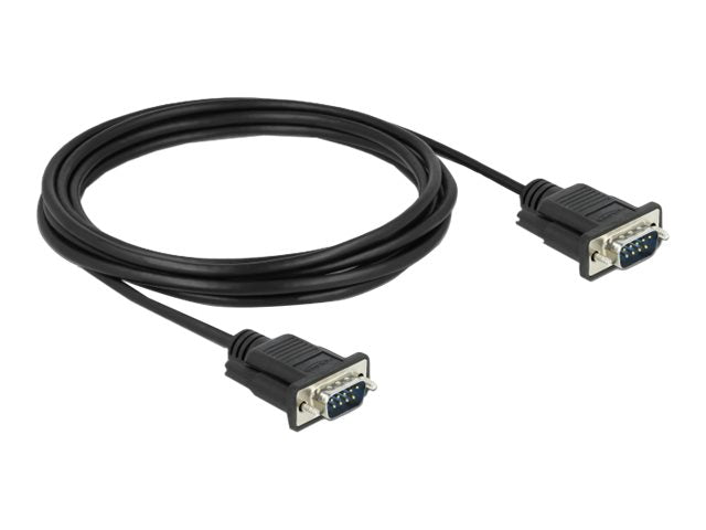 DELOCK Seriell Kabel RS-232 Sub-D9 Stecker zu Stecker 3m - Vorderansicht