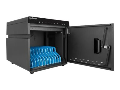 MANHATTAN 10-Port Ladeschrank Innenansicht mit Geräten