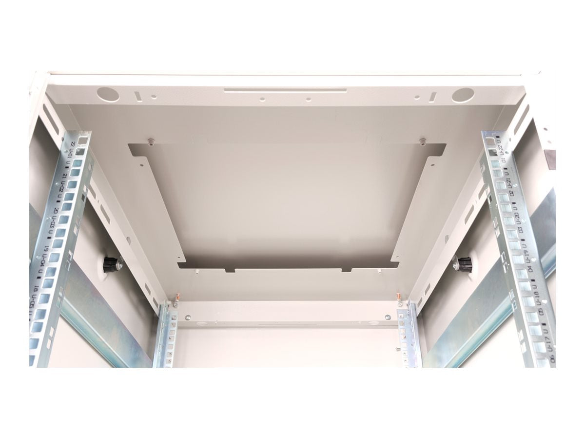 ROLINE Netzwerkschrank Pro 48,26cm 19Zoll 22 HE 600x800 BxT Glastür grau - Seitenansicht