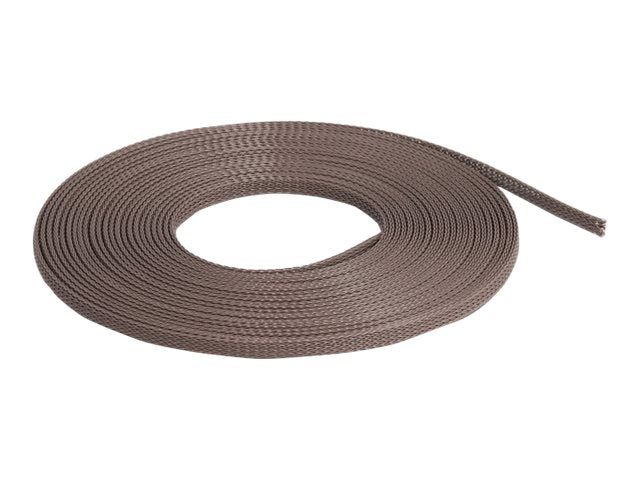 DELOCK Geflechtschlauch nagerfest dehnbar 5m x 3mm braun - Vorderansicht