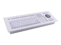 GETT IndoDur folienbeschichtete Tastatur m. Trackball-Frontplatte aus Aluminium mit Gewindebolzen und Kantenschutz IP65 Layout DE