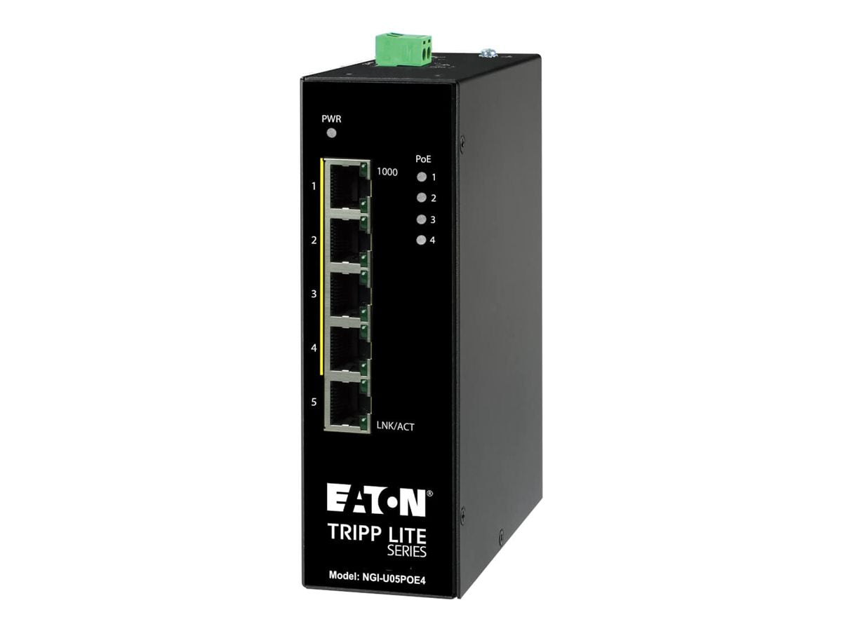 EATON TRIPPLITE 5-Port Unmanaged Industrial Gigabit Ethernet Switch - 10/100/1000mbps -10 to 60 C DIN Mount