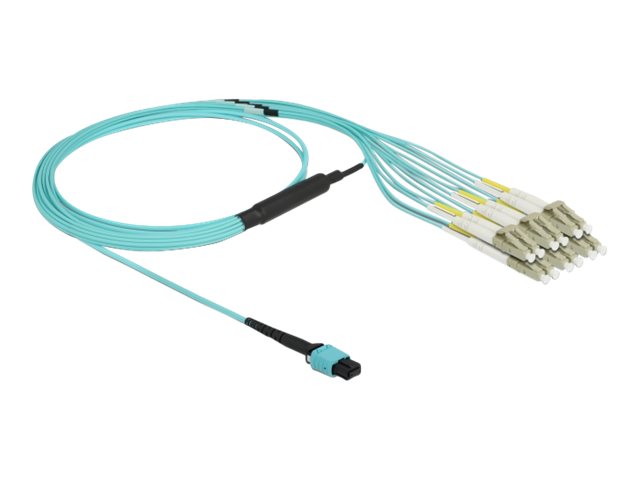 DELOCK LWL Kabel MPO Buchse zu 12xLC Duplex Stecker Multimode OM3 50/125 2m - Detailansicht