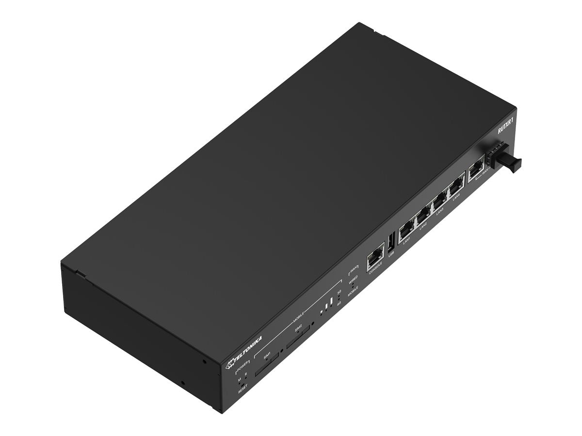 TELTONIKA NETWORKS RUTXR1 Enterprise Rack-Mountable SFP/LTE Router Vorderansicht