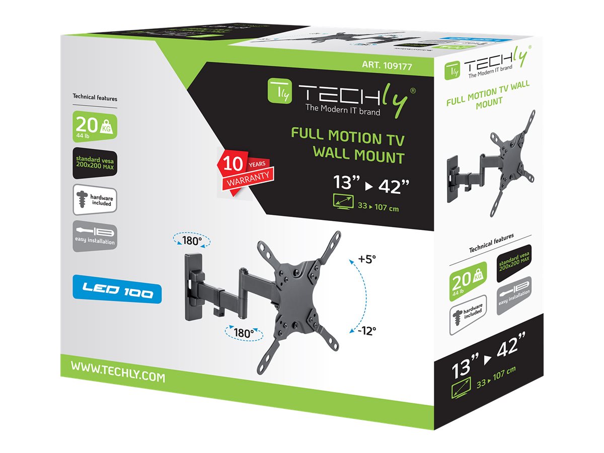 TECHLY Wandhalterung für LCD TV 13-42 Zoll Schwarz FullMotion - Verpackung