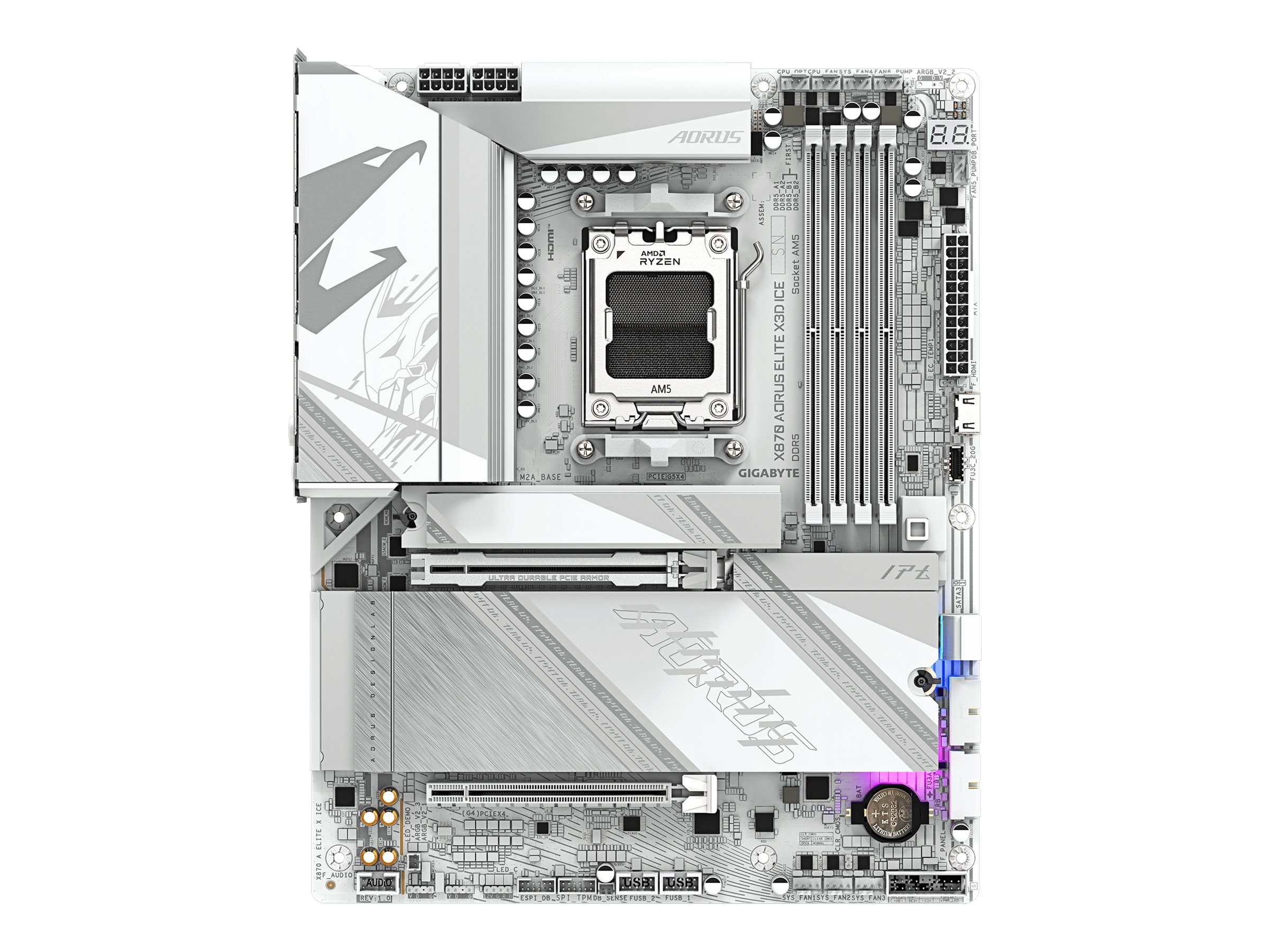 GIGABYTE X870 A ELITE X ICE Motherboard Vorderansicht