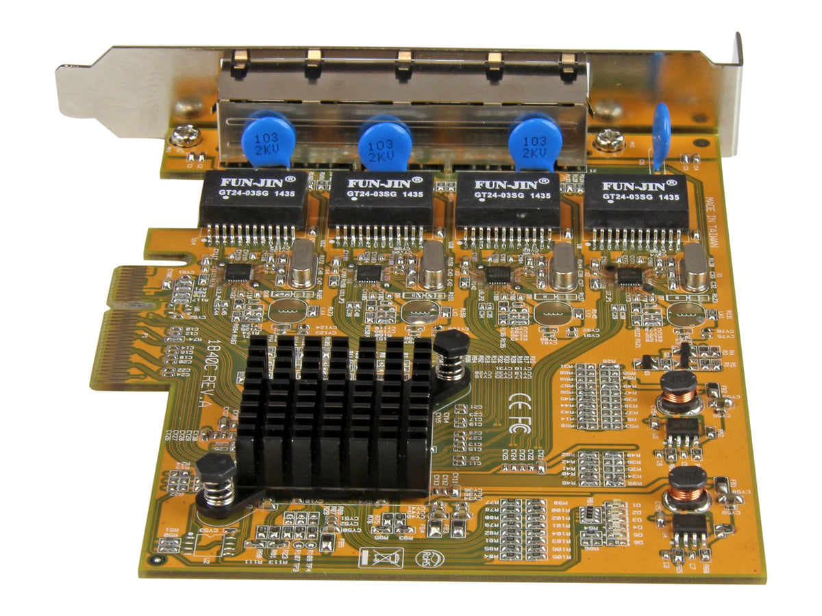 STARTECH.COM 4 Port PCIe Gigabit Netzwerkkarte Rückansicht