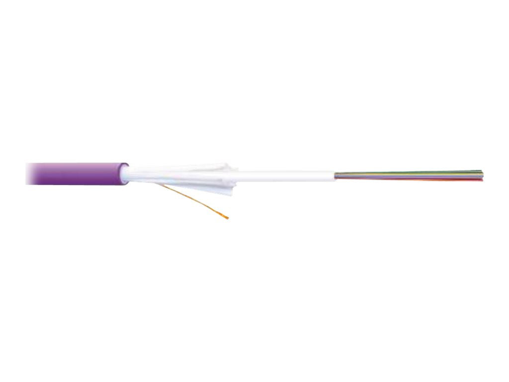 DIGITUS LWL A-I-DQZNBH 12G50/125 MM OM4 12 Fibers Innen/Aussen Dca LSZH schwarz Länge 1m multimode - Vorderansicht