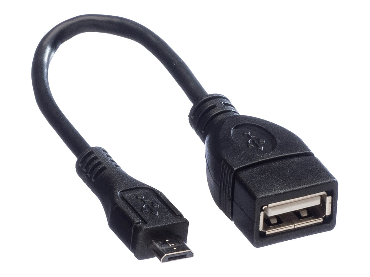 VALUE USB 2.0 Kabel USB 2.0 Typ Micro B - Typ A BU OTG 0,15m Vorderansicht