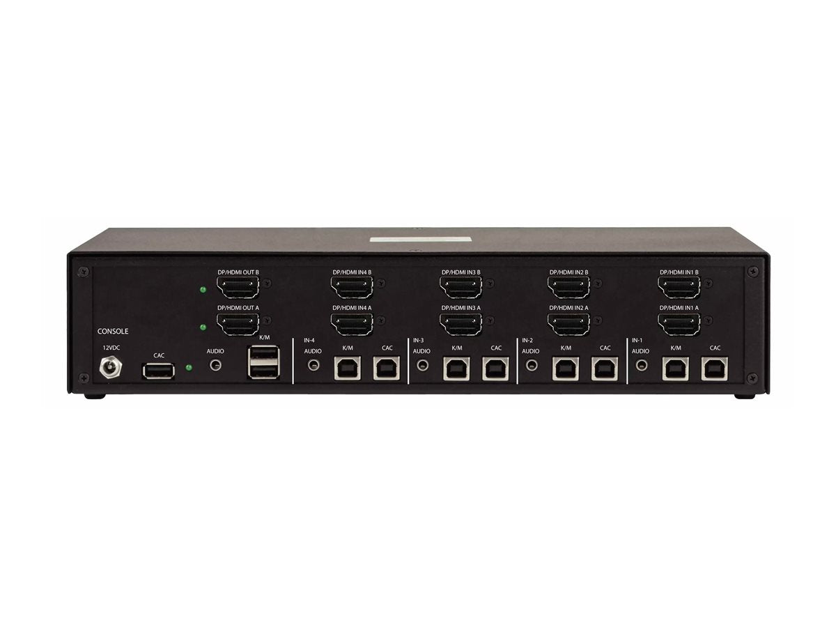 STARTECH.COM 4-Port Dual-Monitor Secure KVM Switch HDMI-DP 4K 60Hz NIAP 4.0 Zertifizierter Desktop KVM Umschalter 4 PCs 2monitore