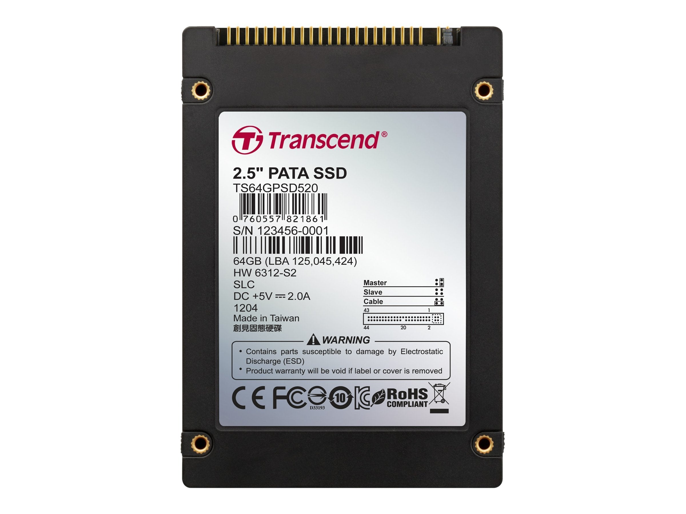 TRANSCEND 64GB SSD Vorderansicht