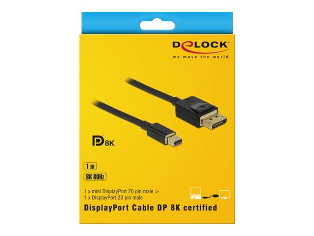 DELOCK Mini DisplayPort zu DisplayPort Kabel 8K 60Hz Vorderansicht