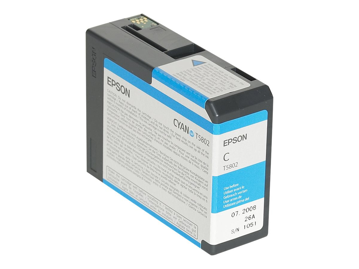 EPSON T5802 Tinte foto cyan Vorderansicht