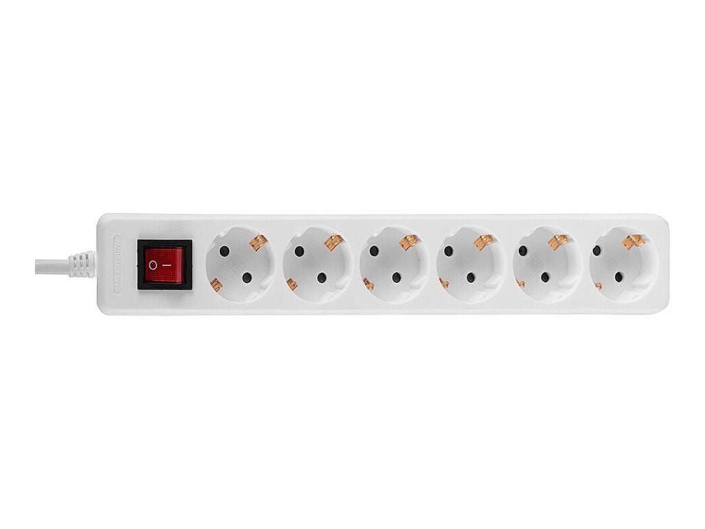 LINDY 6-fach Schuko Steckdosenleiste mit Schalter - Anschlussansicht