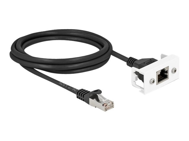 DELOCK Netzwerk Verlängerungskabel S/FTP RJ45 Stecker zu RJ45 Buchse Cat.6A 2 m - Vorderansicht