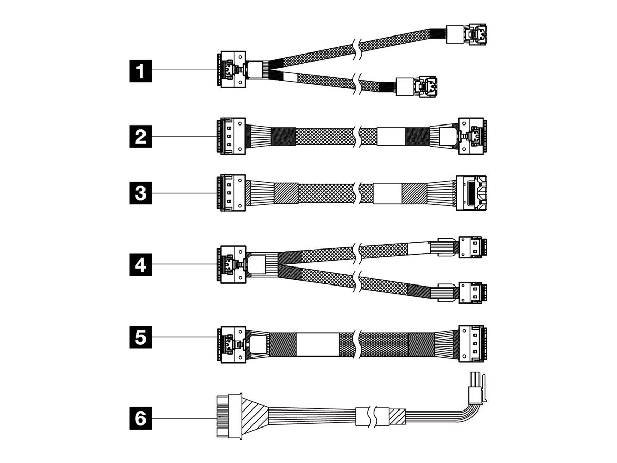 LENOVO ISG ThinkSystem SR650 V3 Chassis Front BP1 SAS/SATA Cable Kit Vorderansicht