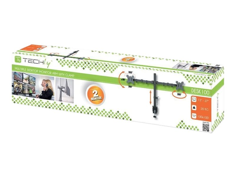 TECHLY Schreibtischhalterung ICA-LCD-382-D Montageansicht