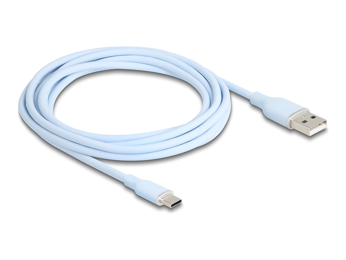 DELOCK USB 2.0 Kabel USB Typ-A Stecker zu USB Type-C Stecker 2,5m Vorderansicht