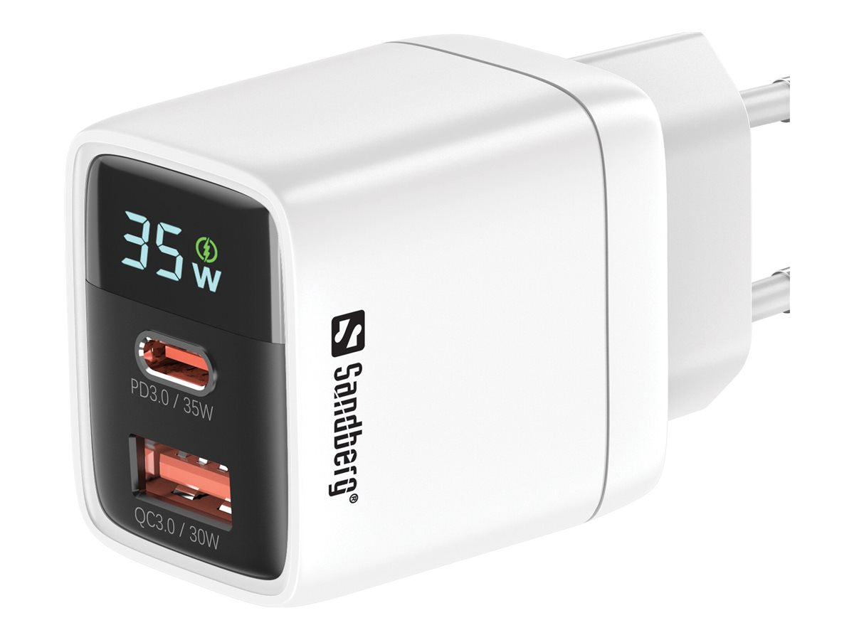 SANDBERG 2in1 Charger 1xUSB-C 1xUSB 35W Verpackung