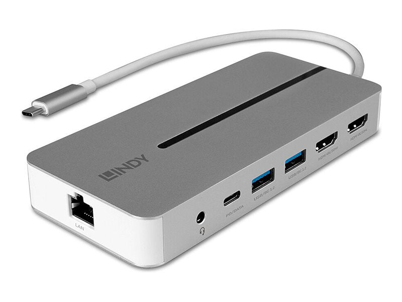 LINDY USB 3.2 Typ C Mini Dock 2x HDMI 4K Seitenansicht