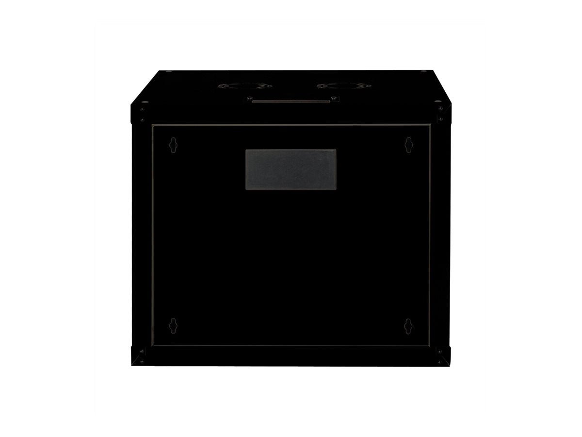 ROLINE Wandgehäuse Pro 48,26cm 19Zoll 9 HE 600x600 BxT schwarz - Detailansicht der Glastür