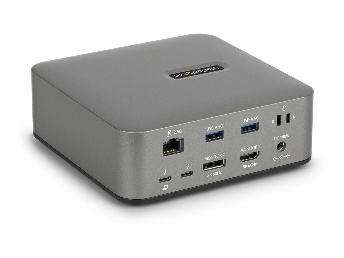 STARTECH.COM Thunderbolt 5 Dockingstation DP und HDMI 3-Monitor Dock bis 4K 144Hz oder Dual 8K 60Hz 5x USB-Ports 140W Laptop-Ladung