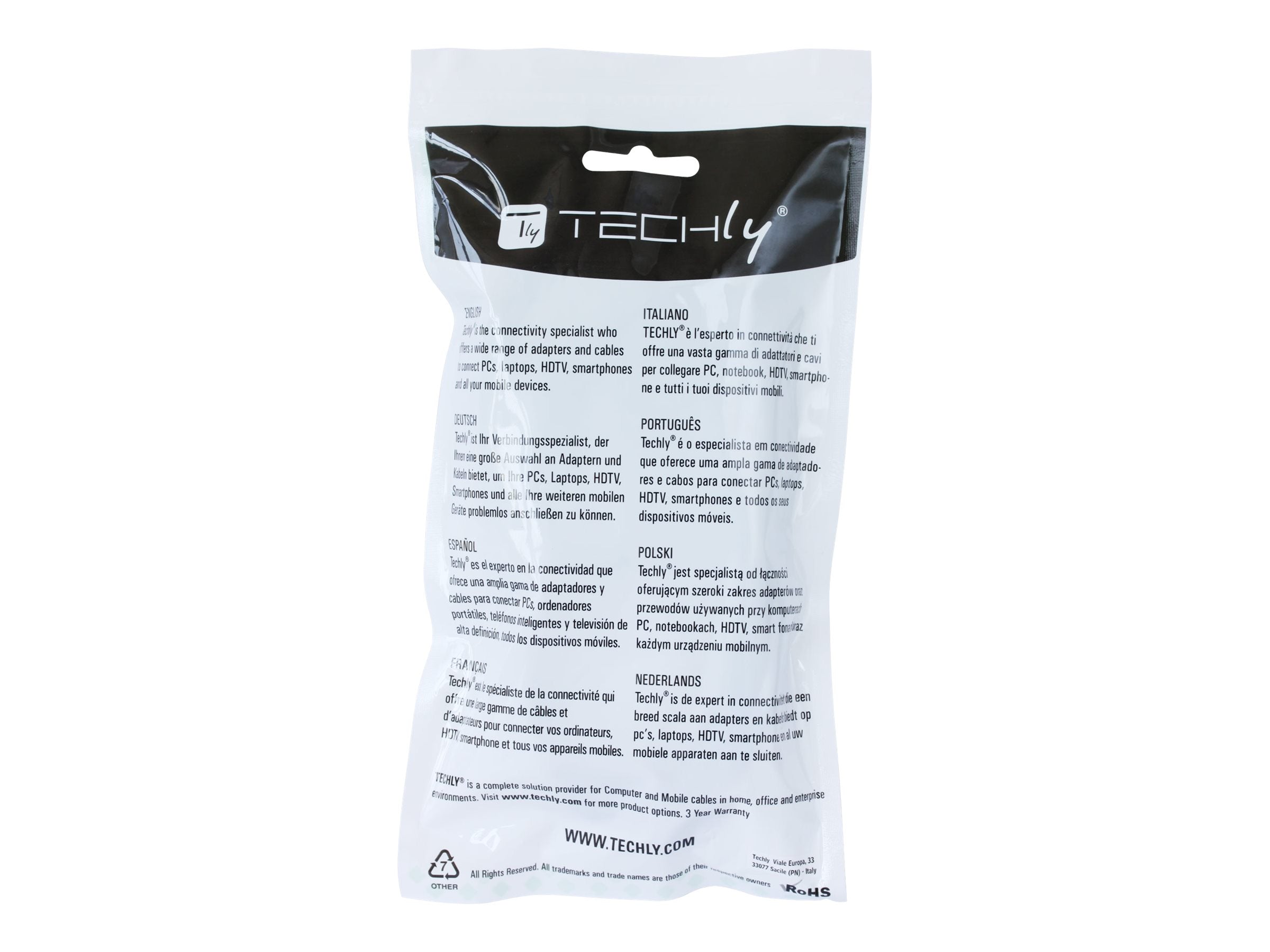 TECHLY HDMI High Speed mit Ethernet 2m Anschlusskabel Vorderansicht